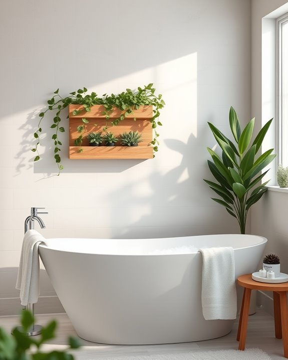 vertical garden bathroom enhancement