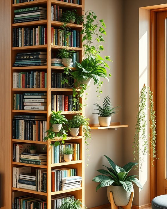 vertical garden bookshelf design