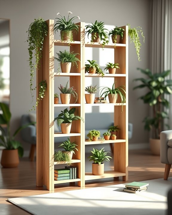 vertical garden bookshelf design