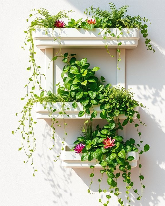 vertical garden with gutters