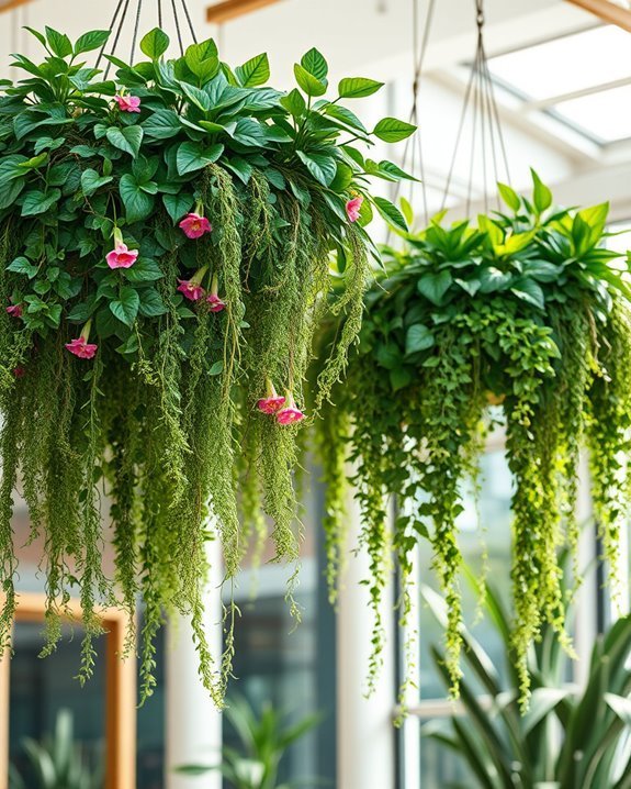 vertical overhead plant displays