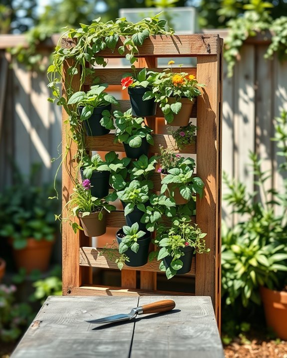 vertical pallet garden design