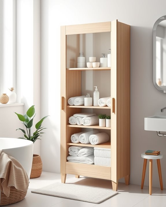 vertical storage for bathrooms