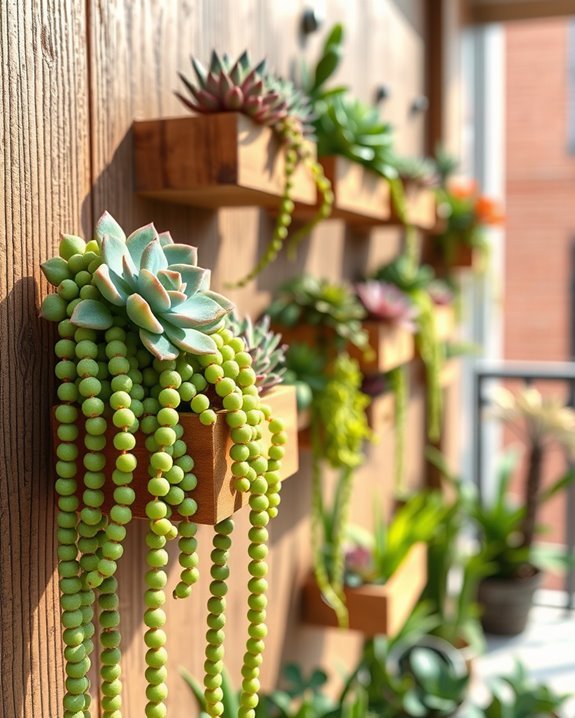 vertical succulent garden display