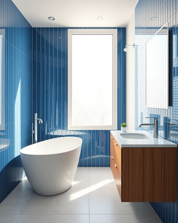 vertical tile ceiling illusion