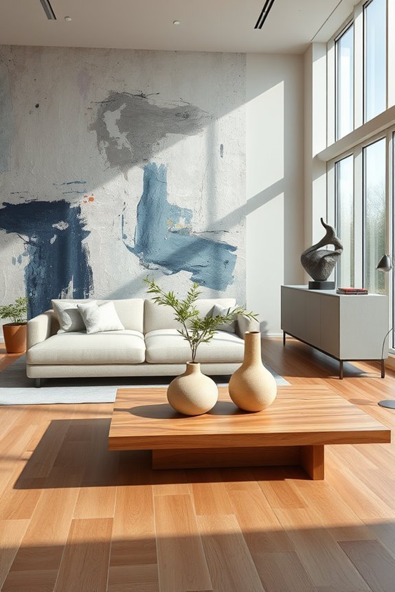 vibrant abstract expressionist interiors