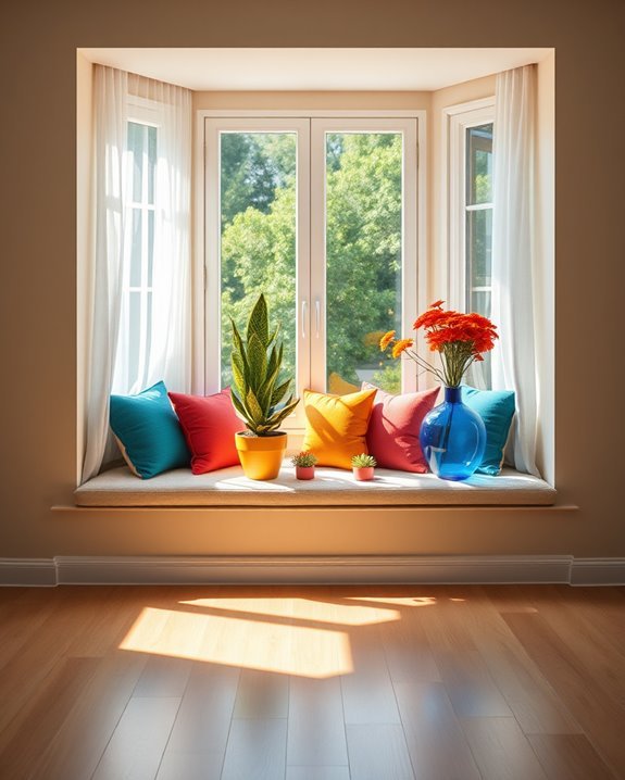 vibrant accents enhance spaces