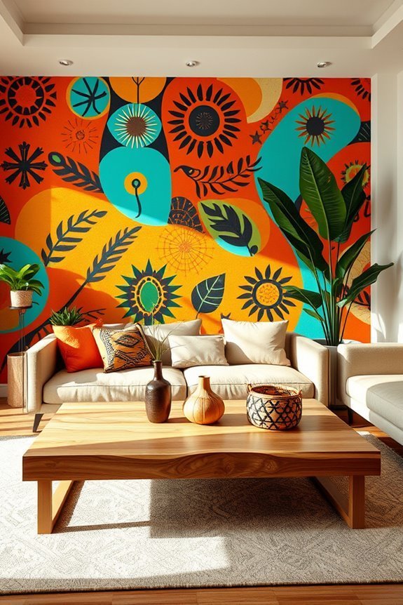 vibrant african wall murals