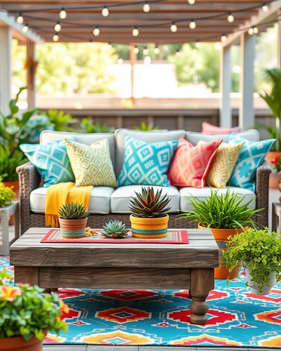 vibrant and playful outdoor decor
