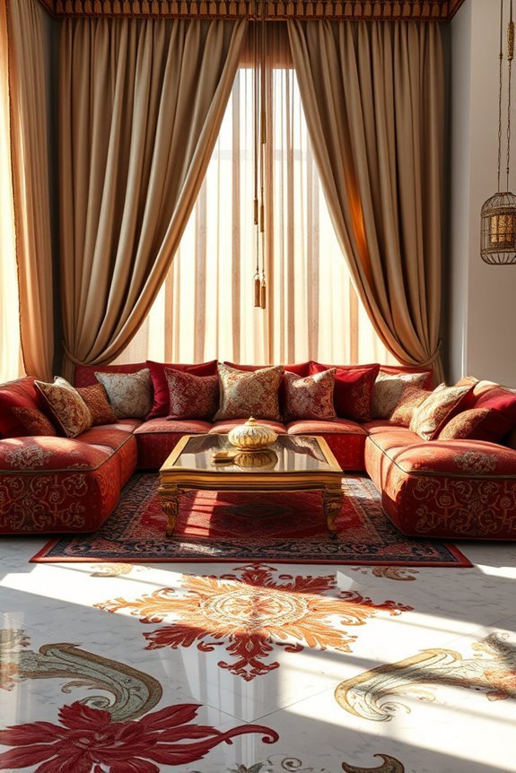 vibrant arabian textile layering