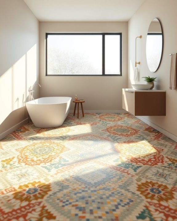 vibrant artistic mosaic floors