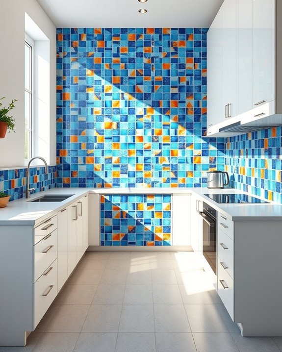 vibrant artistic mosaic tiles