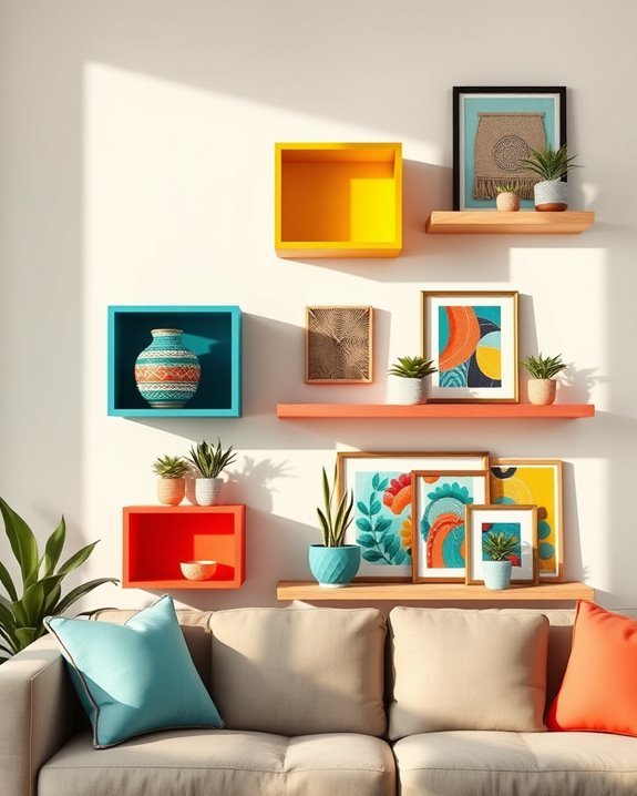 vibrant artistic wall displays