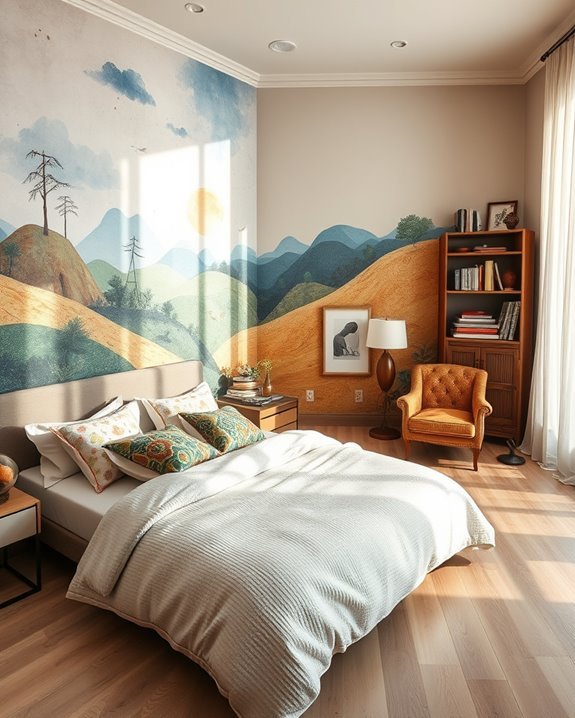 vibrant artistic wall murals