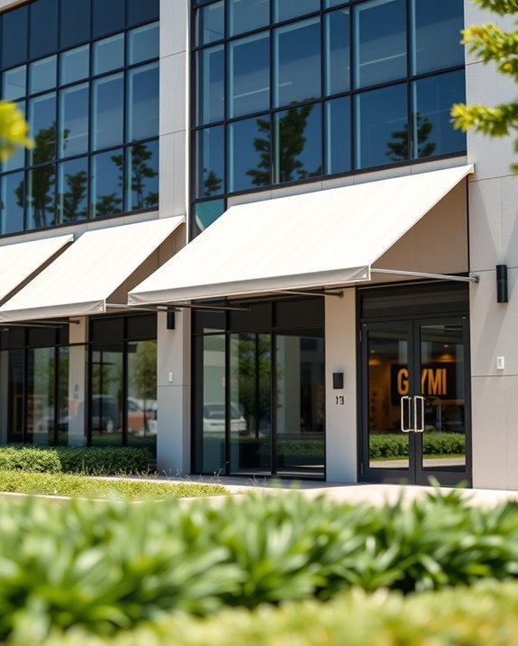 vibrant awnings enhance gym appeal