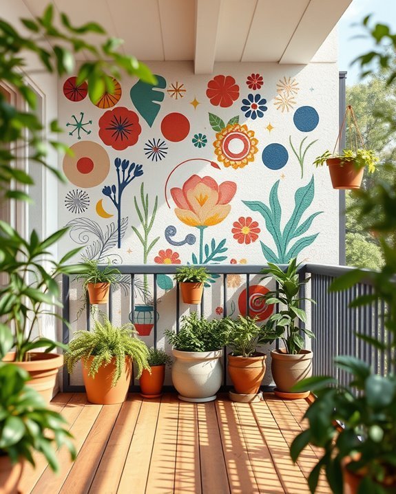 vibrant balcony artistic collage