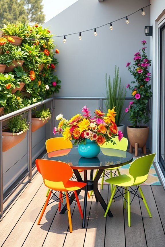 vibrant balcony color accents