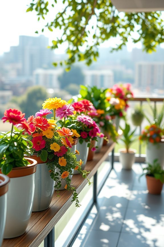 vibrant balcony flower displays