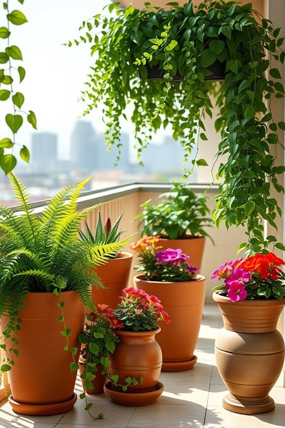 vibrant balcony potted plants