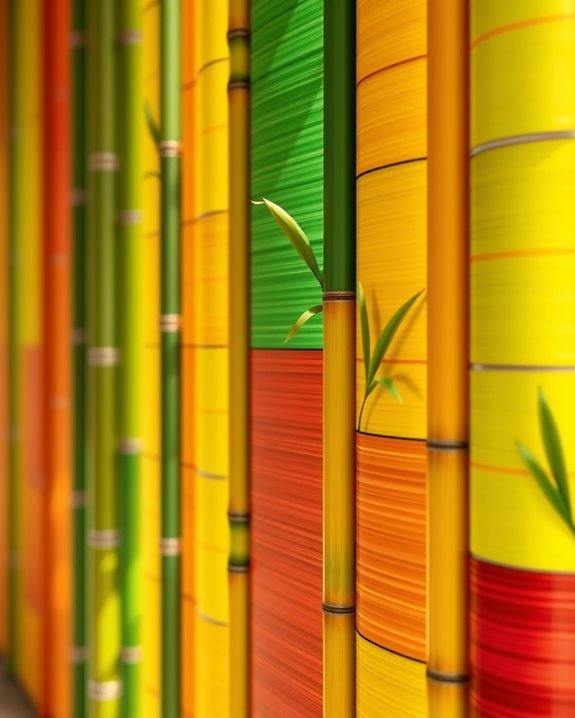 vibrant bamboo wall decor