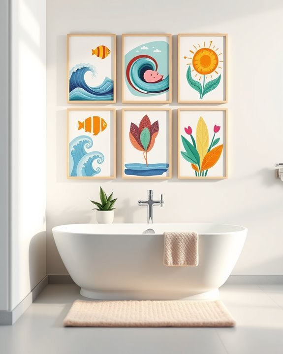 vibrant bathroom art ideas