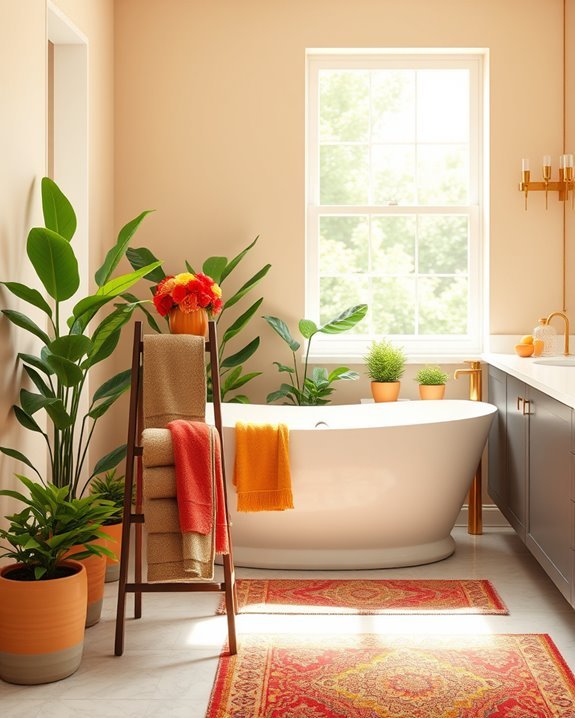 vibrant bathroom color accents
