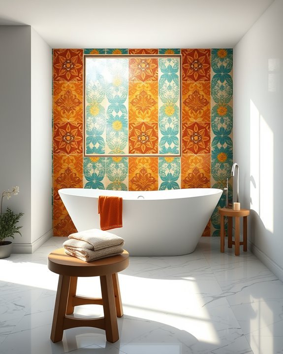vibrant bathroom color combinations