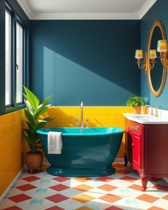 vibrant bathroom color combinations