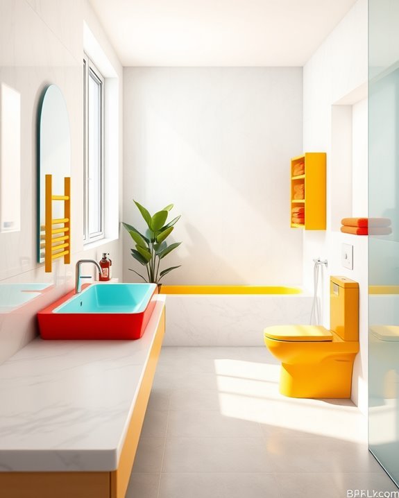 vibrant bathroom fixture styles