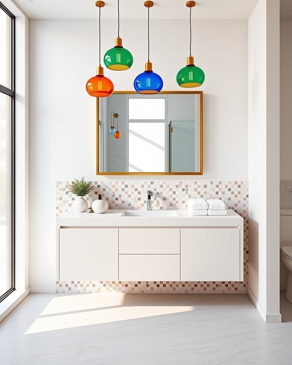 vibrant bathroom fixture transformation