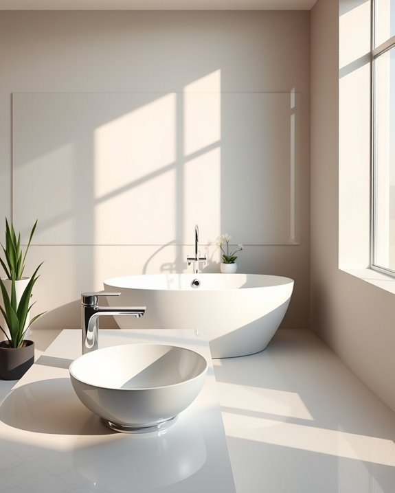 vibrant bathroom fixtures enhance