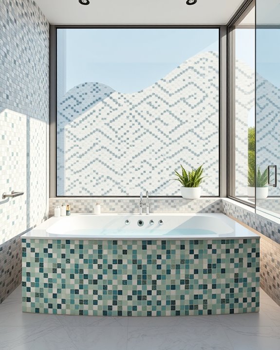 vibrant bathroom mosaic designs