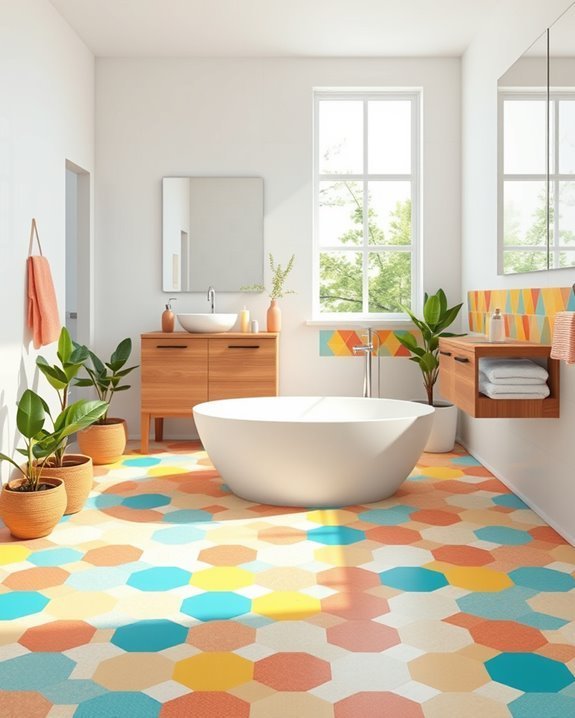 vibrant bathroom tile designs