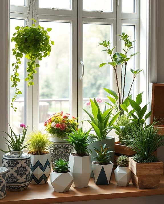 vibrant bay window planters