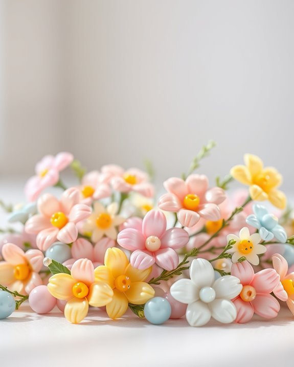vibrant beaded flower charms