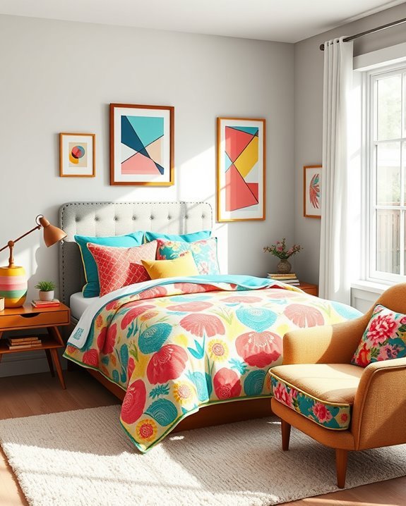 vibrant bedroom accessory transformation