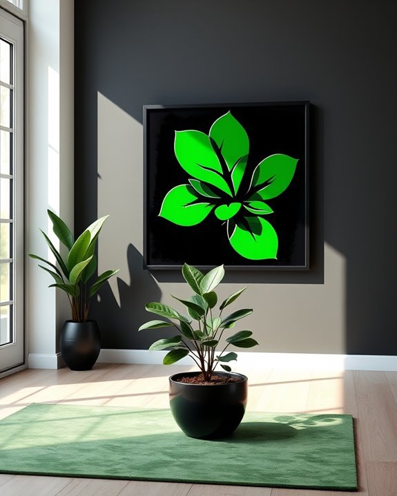 vibrant black and green art