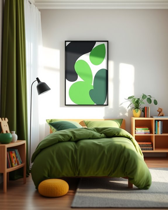 vibrant black and green art