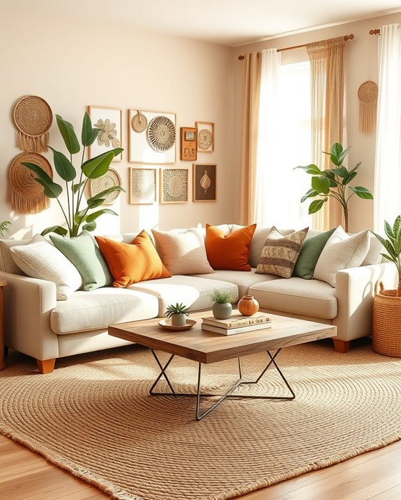 vibrant bohemian living room