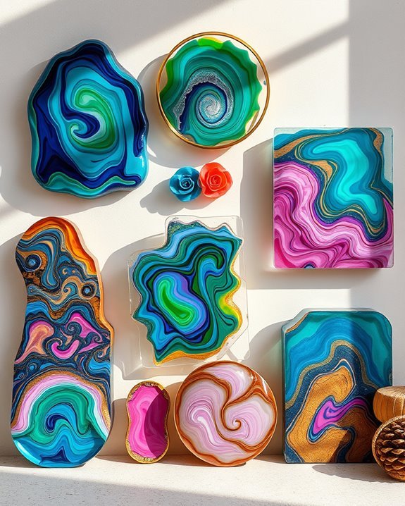 vibrant bohemian resin art