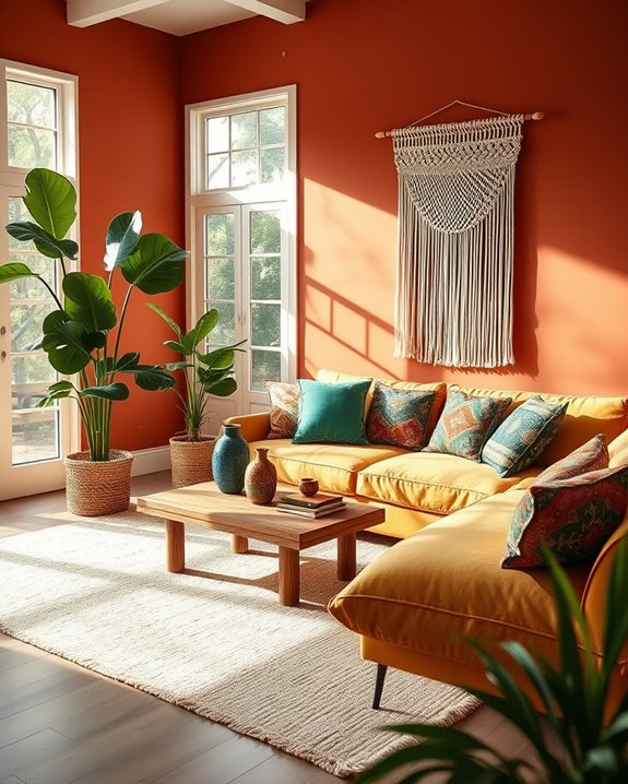 vibrant boho living room