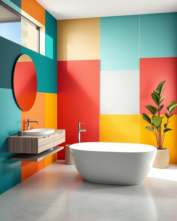 vibrant bold color blocking