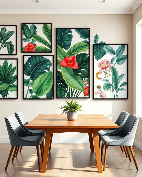 vibrant botanical wall decor