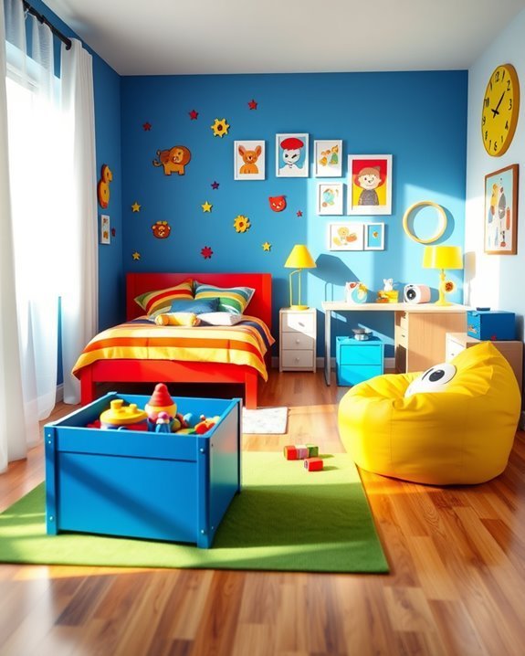 vibrant boys room decor