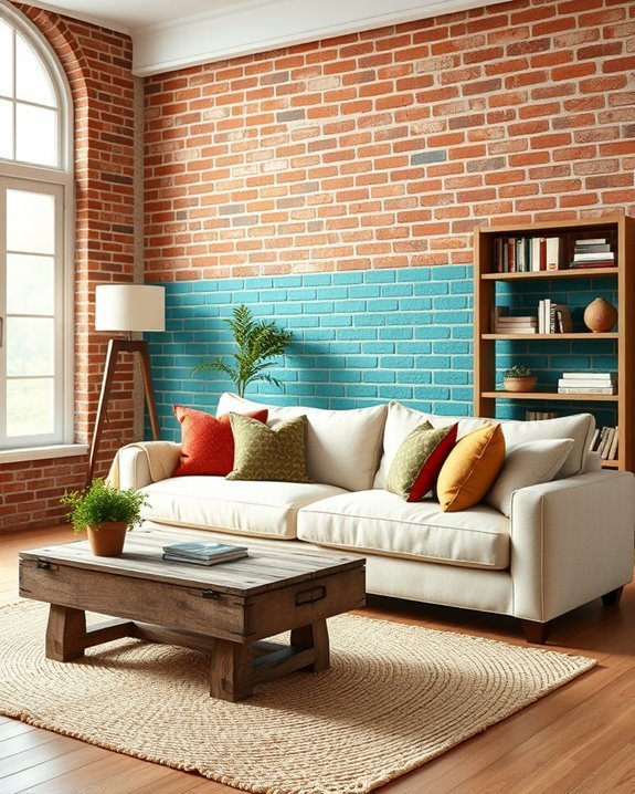 vibrant brick interior accents