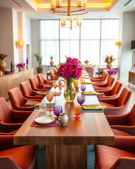 vibrant buffet color schemes