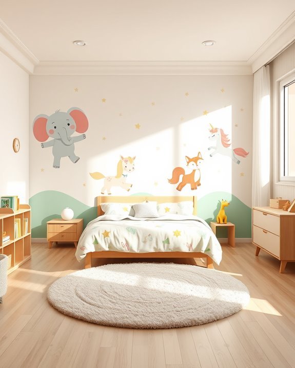 vibrant cartoon character wall