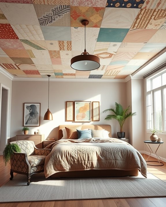 vibrant ceiling murals plants