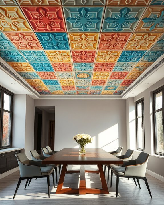 vibrant ceiling tile designs