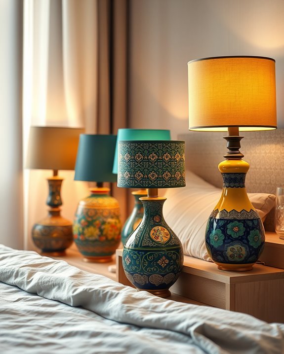 vibrant ceramic lamps enhance decor